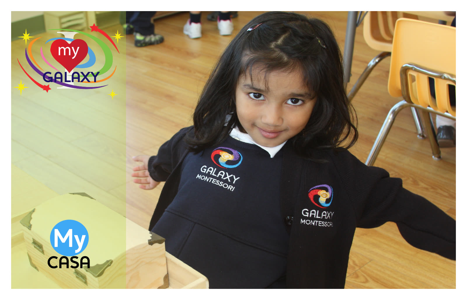 A Casa student in a Galaxy Montessori classroom